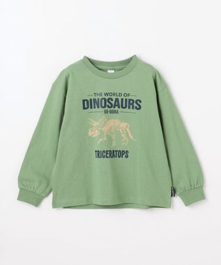 ANY KIDS 恐竜プリント 長袖Tシャツ カーキ