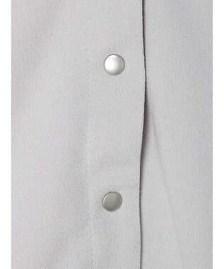 Green Parks カットジョーゼットドットボタンカーディガン Light Gray