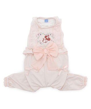 PET PARADISE ディズニー ミニーマウス リボン クール ロンパース 小型犬 ライトピンク