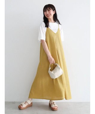 Green Parks BEST PRICE 表面感カットキャミワンピース Yellow