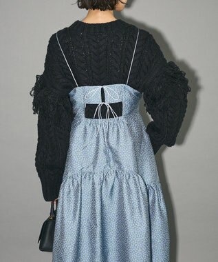 Green Parks ジャガードキャミワンピース Flower Navy