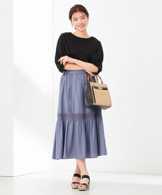 ANY SIS 【接触冷感】360°好印象タックスリーブ カットソー ブラック