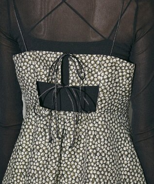 Green Parks ジャガードキャミワンピース Flower Black