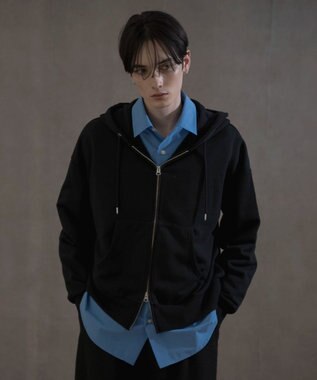 WEGO ショートダブルZIPパーカー ブラック