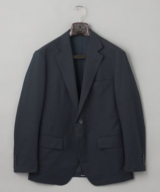 GOTAIRIKU 圧倒的清涼感・８つの夏機能【接触冷感/通気性/軽量/撥水…等】クールドッツ セットアップジャケット_ヘリンボーンプリント（25年モデル） ネイビー_ヘリンボーン柄