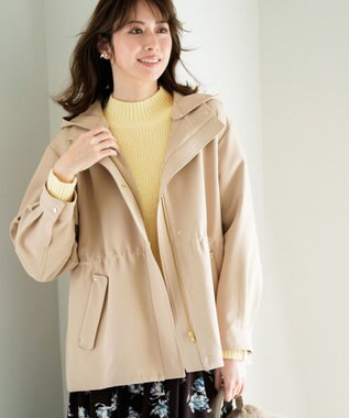 ANY SIS S 【2WAY】エレカジストレッチ フーデットハーフ アウター ベージュ系