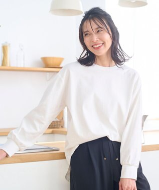 ANY L 【洗濯機可・UVケア】ビューティベーシックロングＴシャツ オフ