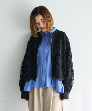 YECCA VECCA ペプラムギャザーシャツ Blue