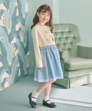 組曲 KIDS 【110-140㎝】フラワーパッチワークスカート サックスブルー系5