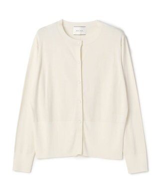 BEIGE， JULIE / コットンシルク クルーネックカーディガン Ecru
