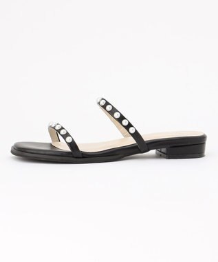 ANY SIS 【23.0~24.0cm】フェミニンフラット サンダル ブラック（フェイクパール）