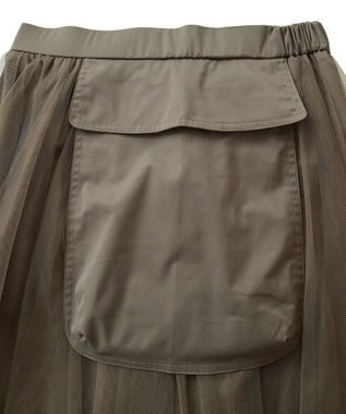 Green Parks ・ｆｕｒｒｙ　ｒａｔｅ　チュールワークポケットスカート Mocha