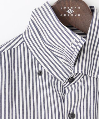 JOSEPH ABBOUD 【イージーケア・JAPANファブリック】ブロックストライプ シャツ ネイビー系1