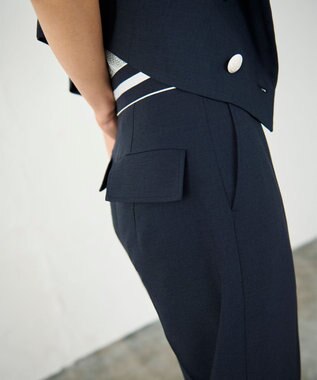 GRACE CONTINENTAL タックワイドパンツ ネイビー