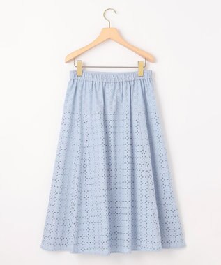 組曲 S 【WEB限定】エンブロイダリーレース フレアスカート サックスブルー系