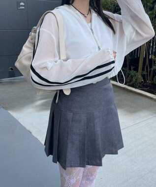 WEGO Wジップラインメッシュパーカー ホワイト