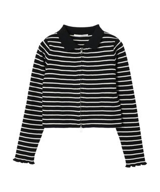 Green Parks ・ＥＬＥＮＣＡＲＥ　ＤＵＥ　Ｗ　ＺＩＰ　ボーダーカーデ Black