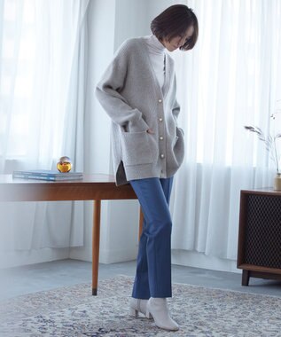 自由区 レザーショートブーツ グレー系