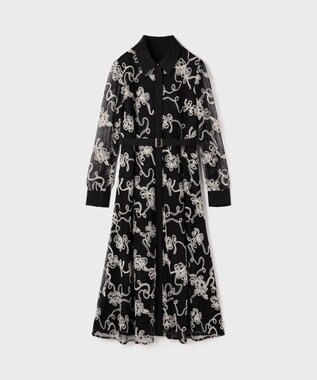 GRACE CONTINENTAL チュールコードレースワンピース ブラック