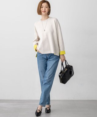 23区 L 【洗える】ダブルフェイス プルオーバー ニット アイボリー系