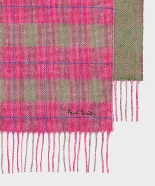 Paul Smith オンブレ リバーシブル チェック マフラー ピンク