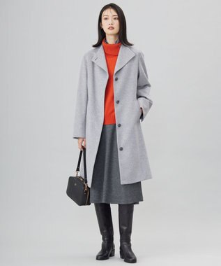 J.PRESS LADIES L 【洗える】ウールスムース スカート グレー系