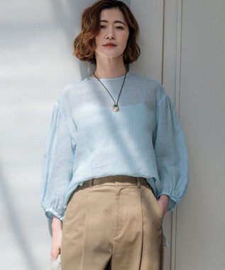 23区 【先行予約】LIBECOリネン ボリュームスリーブ ブラウス
