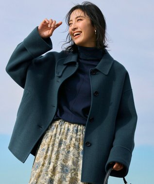 ICB L 【新色追加・WEB限定カラーあり】 ヴィスコースワイド タートルネックプルオーバー ネイビー