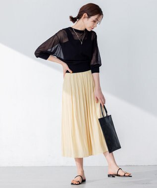 組曲 【新色追加・ウエスト調整可】ギャザーライトデシン パンツ イエロー系