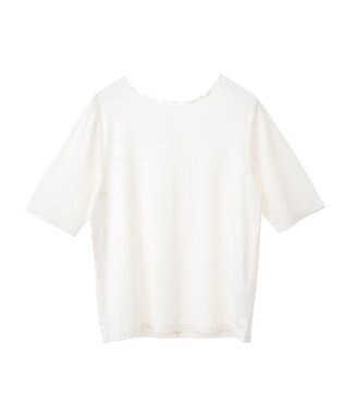 earth music&ecology リブメローショートスリーブプルオーバー Ivory