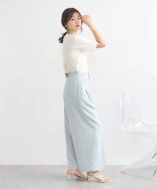 earth music&ecology リブメローショートスリーブプルオーバー Ivory