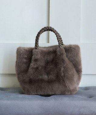 Tiaclasse 三つ編みハンドルファーバッグ