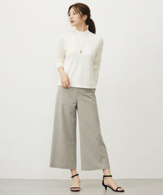 J.PRESS LADIES Shineシャンブレーツイル クロップド パンツ グレー系