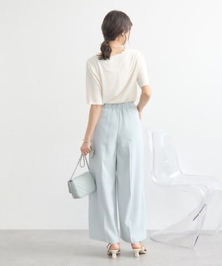 earth music&ecology リブメローショートスリーブプルオーバー Ivory