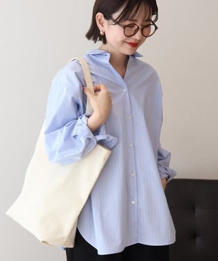 AMERICAN HOLIC 【花粉防止】【イージーケア】ベーシックシャツ Stripe Blue