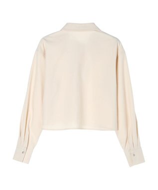 earth music&ecology ジップショートシャツ Light Gray