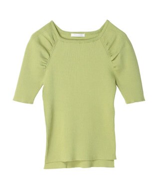 Green Parks 袖ギャザーラグランニットプルオーバー Green