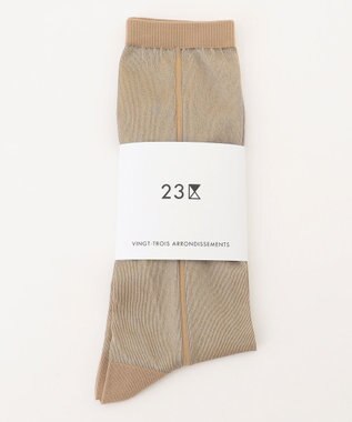 23区 シアー クルーソックス ベージュ系
