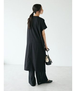 CRAFT STANDARD BOUTIQUE ヴィンテージ風天竺ワンポイントワンピース Gray Beige