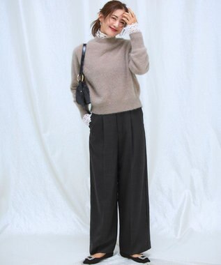 23区 【滝沢眞規子さん着用/VERY掲載/洗える】TWビエラ タック ワイド パンツ グレー系