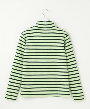 23区GOLF 【WOMEN】リングヤーン ボーダーモックネックシャツ ライトグリーン系1