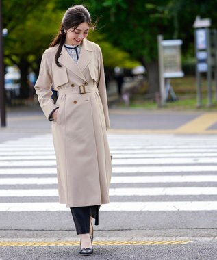ANY SIS エレガントロング トレンチ コート ライトベージュ