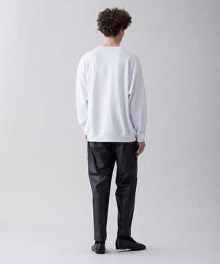 UNFILO MENS 【ストレッチ】レザーライク イージー テーパードパンツ [23年春夏商品] ブラック