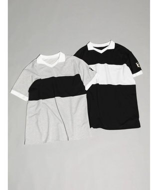 Green Parks ＥＧＯＩＳＴ　ロゴ刺しゅうラガーシャツ Gray