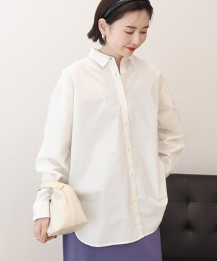 AMERICAN HOLIC 【花粉防止】【イージーケア】ベーシックシャツ Stripe Ivory