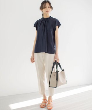 組曲 カールマイヤーハイネック ブラウス ネイビー系