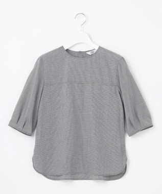 J.PRESS LADIES 【洗える】ウォッシャブルキュプラツイル タックスリーブ ブラウス ブラック系3