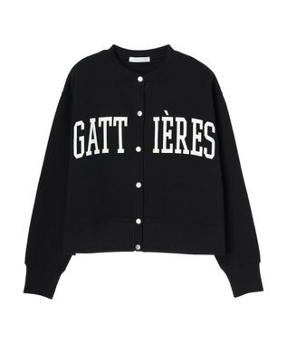 Green Parks ロゴ裏毛カーディガン Black