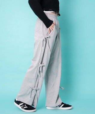 WEGO サイドリボンスウェットパンツ グレー