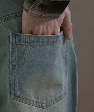 WEGO ボタンフライローライズフレアデニム デニム淡加工色
